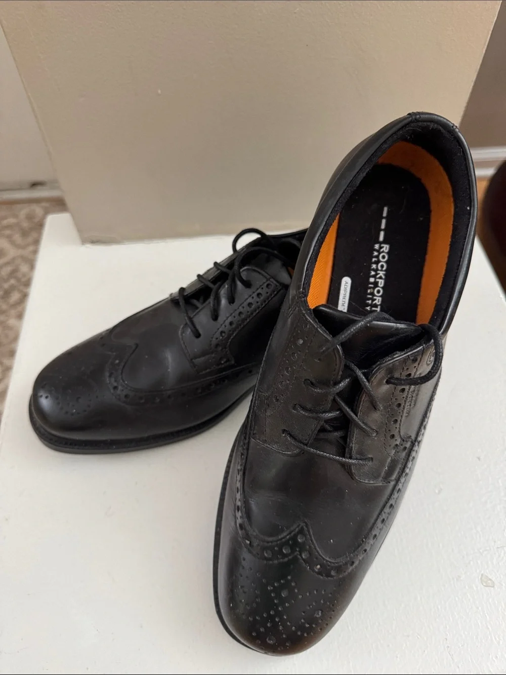 Rockport Men's Black Leather Wingtip Oxfords